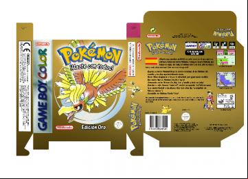 POKEMON ORO PAL ESP CAJA BOX PLANTILLA RETRO